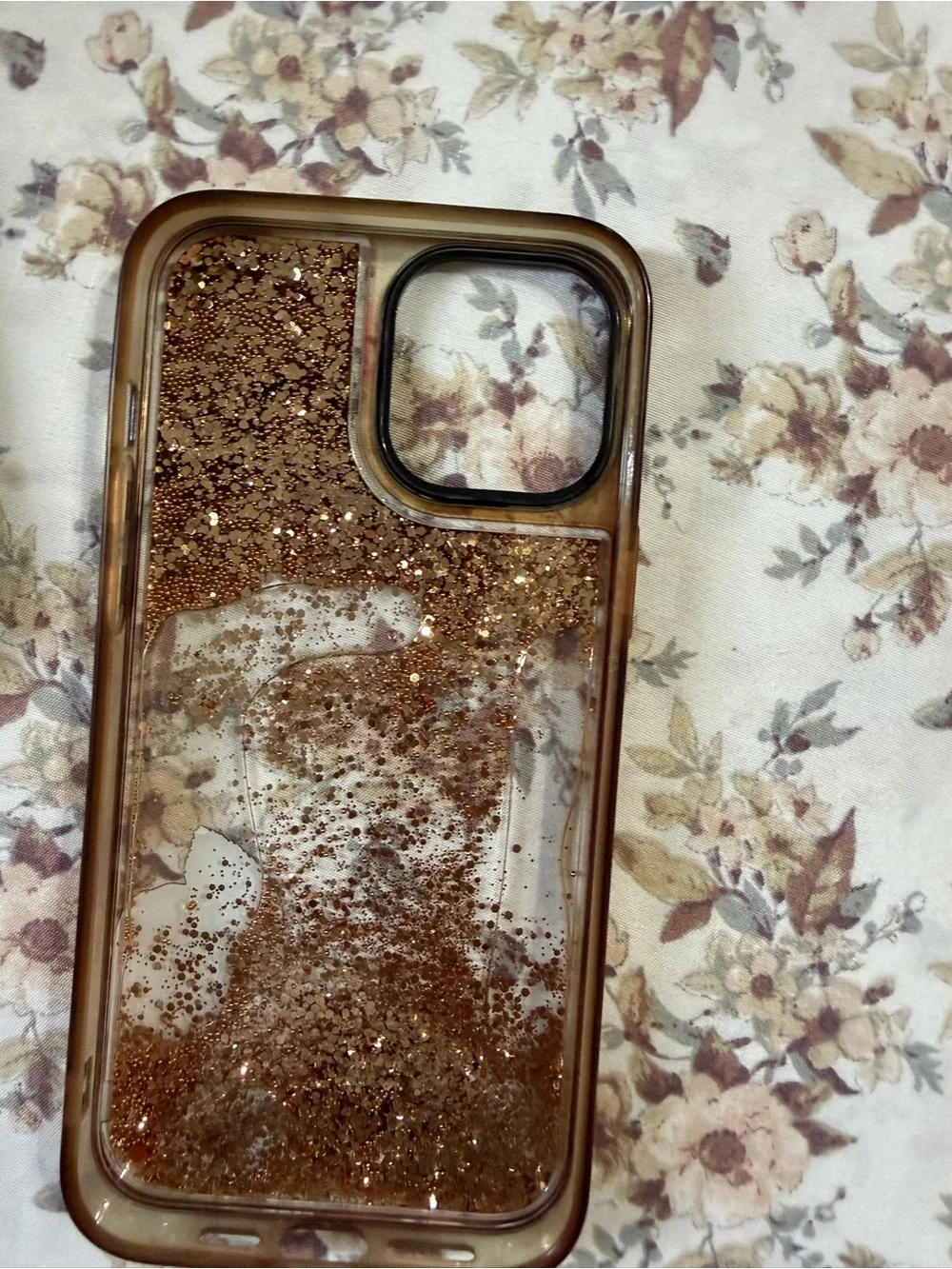 Amazon Red Rose Glitter Liquid Phone Case with Gold Sparkle 12 pro max